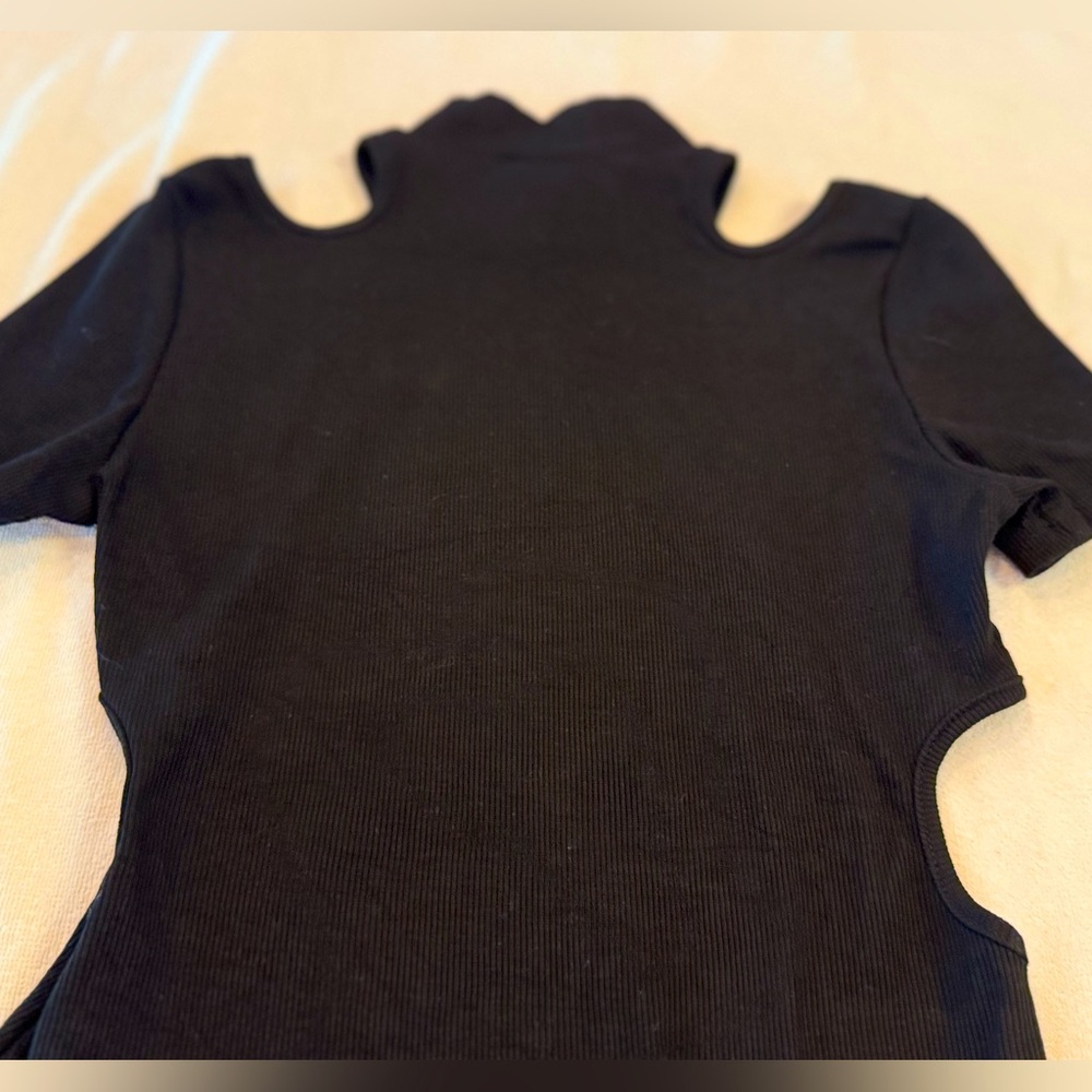 Aelfric Eden Black Cut-Out Bodysuit